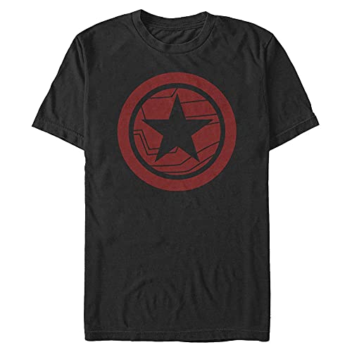 Marvel Unisex Falcon and The Winter Soldier-Red Shield Organic Short Sleeve T-Shirt, Black, XXL von Marvel