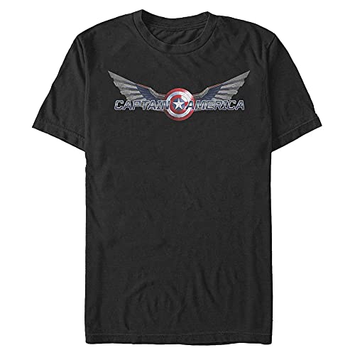 Marvel Unisex Falcon and The Winter Soldier-Shiny Shield Organic Short Sleeve T-Shirt, Black, XXL von Marvel