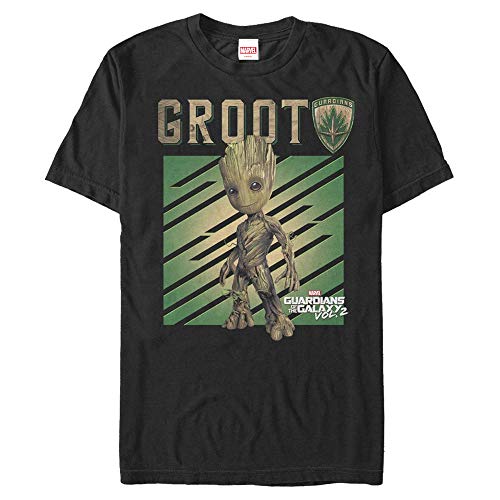 Marvel Unisex Groot Tree Organic Short Sleeve T-Shirt, Black, XXL von Marvel