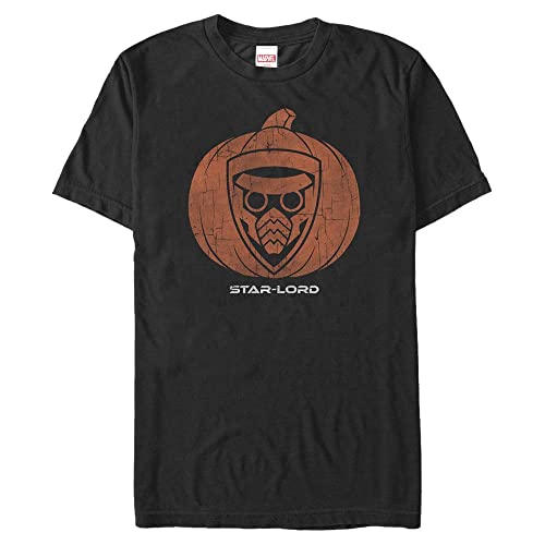 Marvel Unisex Guardians Of The Galaxy Starlord Pumpkin Organic Short Sleeve T-shirt, Schwarz, XL von Marvel