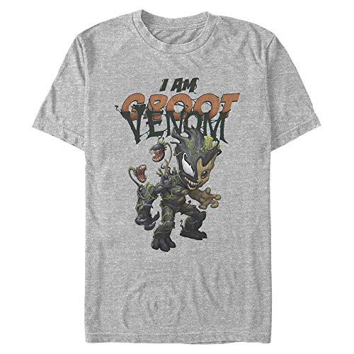 Marvel Unisex I AM Groot Venom Organic Short Sleeve T-Shirt, Melange Grey, M von Marvel