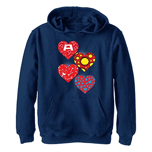 Marvel Unisex Kinder Big Hearts Hoodie, Marineblau Heather, L von Marvel