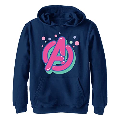 Marvel Unisex Kinder Bubble Avengers Icon Hoodie, Marineblau Heather, L von Marvel