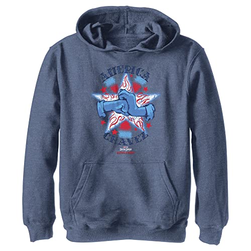 Marvel Unisex Kinder Get Ready Hoodie, Marineblau Heather, L von Marvel