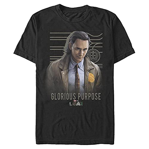 Marvel Unisex Loki-Glorious Purpose Organic Short Sleeve T-Shirt, Black, L von Marvel