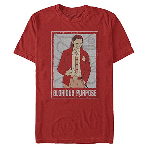 Marvel Unisex Loki-Glorious Purpose Organic Short Sleeve T-Shirt, Red, M von Marvel