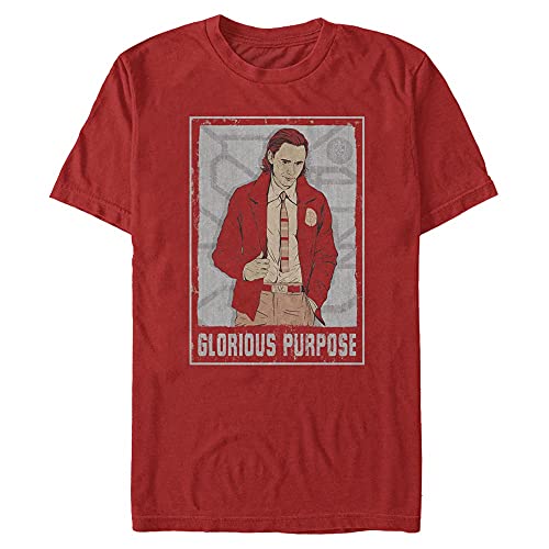 Marvel Unisex Loki Glorious Purpose Organic Short Sleeve T-shirt, Rot, XL von Marvel