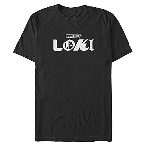 Marvel Unisex Loki Logo Organic Short Sleeve T-Shirt, Black, XXL von Marvel