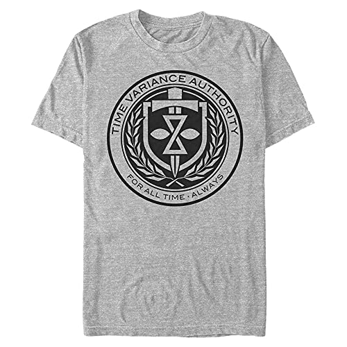 Marvel Unisex Loki-TVA Front Chest Organic Short Sleeve T-Shirt, Melange Grey, L von Marvel