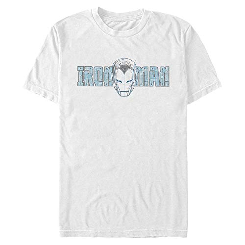 Marvel Unisex Other Ironman Face Organic Short Sleeve T-shirt, Weiß, XL von Marvel