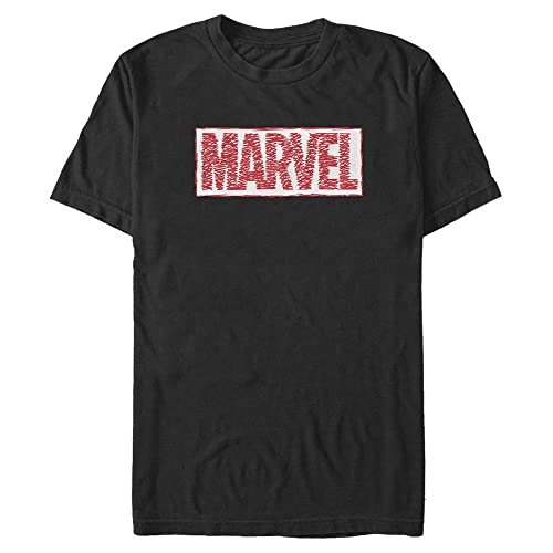Marvel Unisex Other Marvel Scribble Organic Short Sleeve T-shirt, Schwarz, XXL von Marvel