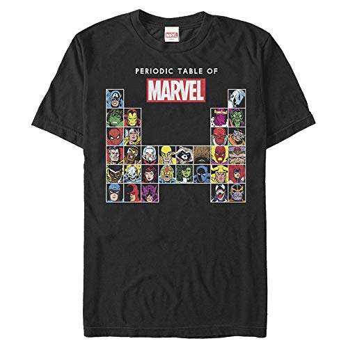 Marvel Unisex Other-Periodic Organic Short Sleeve T-Shirt, Black, S von Marvel