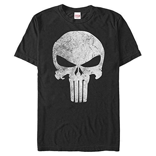 Marvel Unisex Other-Punisher Distressed Skull Organic Short Sleeve T-Shirt, Black, XL von Marvel