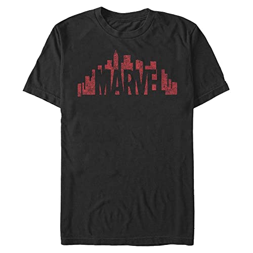 Marvel Unisex Other Skyline Logo Oversize Organic Short Sleeve T-shirt, Schwarz, M von Marvel