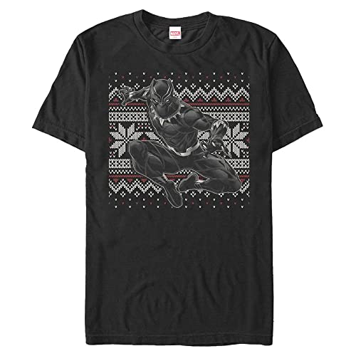 Marvel Unisex Panther Holiday Organic Short Sleeve T-shirt, Schwarz, XXL von Marvel