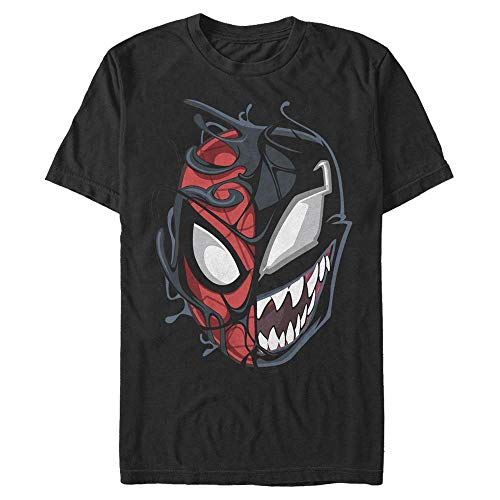 Marvel Unisex Peter Venom Organic Short Sleeve T-Shirt, Black, XXL von Marvel