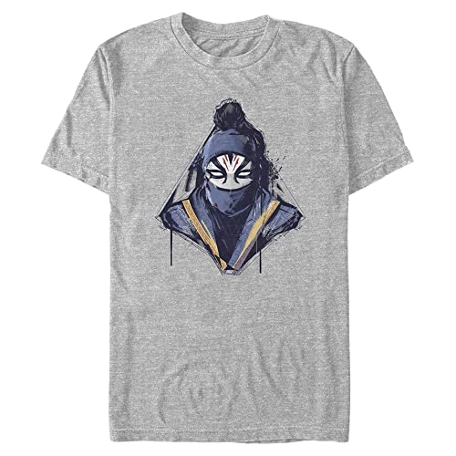 Marvel Unisex Shang-Chi-Masked Organic Short Sleeve T-Shirt, Melange Grey, XXL von Marvel