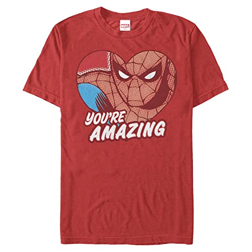 Marvel Unisex Spider-man Classic Amazing Man Organic Short Sleeve T-shirt, Rot, S von Marvel