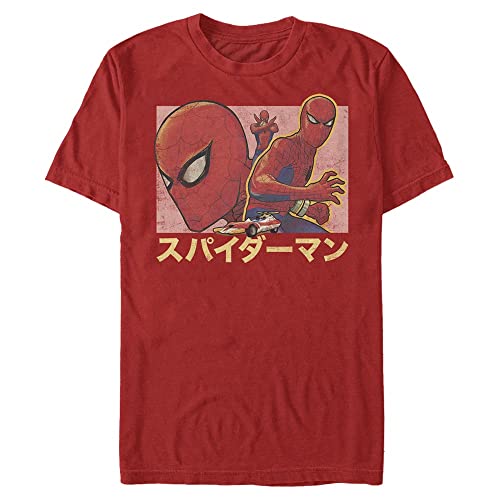 Marvel Unisex Spider-man Classic Spidey Japan Organic Short Sleeve T-shirt, Rot, L von Marvel