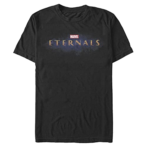 Marvel Unisex The Eternals Logo Organic Short Sleeve T-Shirt, Black, XXL von Marvel