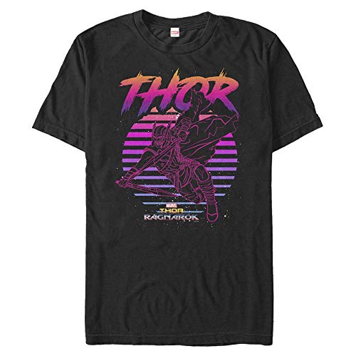 Marvel Unisex Thor Ragnarok 80s Thor Organic Short Sleeve T-shirt, Schwarz, L von Marvel