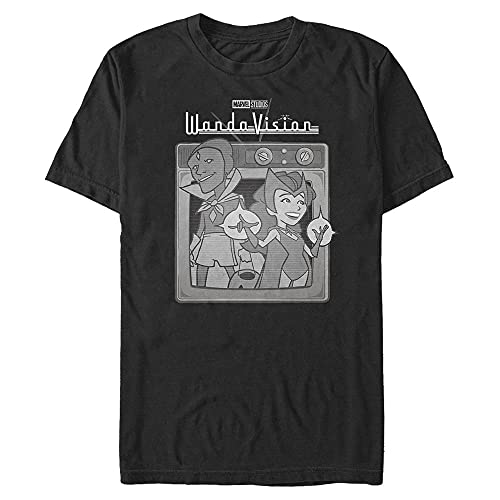 Marvel Unisex WandaVision-Vintage TV Organic Short Sleeve T-Shirt, Black, L von Marvel