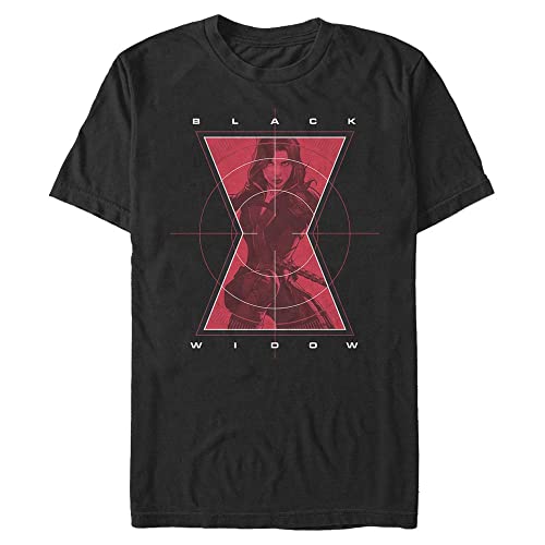 Marvel Unisex Widow Target Organic Short Sleeve T-Shirt, Black, XL von Marvel