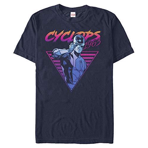 Marvel Unisex X-Men-Neon Cyclops Organic Short Sleeve T-Shirt, Navy Blue, XXL von Marvel
