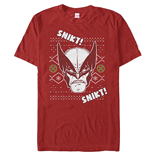 Marvel Unisex X-Men-Wolverine Sweater Organic Short Sleeve T-Shirt, Red, XL von Marvel