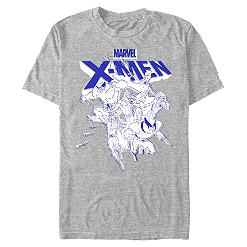 Marvel Unisex X-Men-Xmen offsets Organic Short Sleeve T-Shirt, Melange Grey, XL von Marvel
