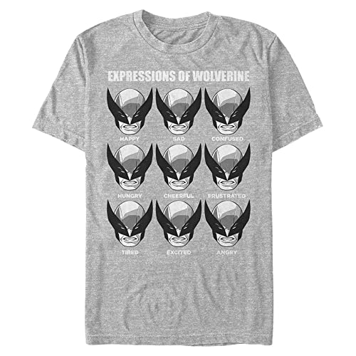 Marvel Unisex X-men Expressions Of Wolverine Organic Short Sleeve T-shirt, Melange Grau, XXL von Marvel