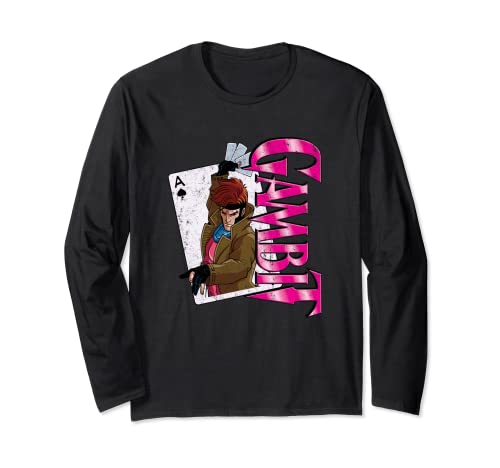 Marvel X-Men Gambit Card Retro Langarmshirt von Marvel