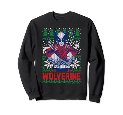 Marvel X-Men Wolverine Weihnachten Tree Ugly Sweatshirt von Marvel
