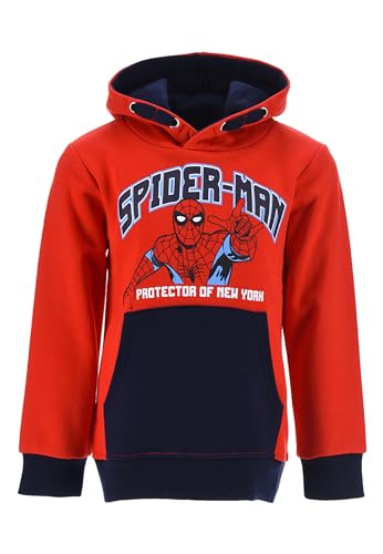 Spider-Man Pullover mit Kapuze Kinder Sweatshirt Kapuzenpullover für Jungen, Farbe:Rot, Größe Kids:98 von Marvel