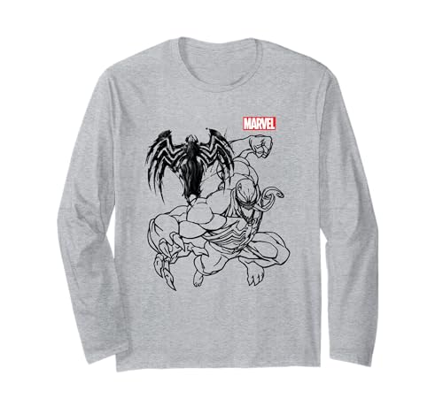 Spider-Man Venom Spider Line Drawing Langarmshirt von Marvel