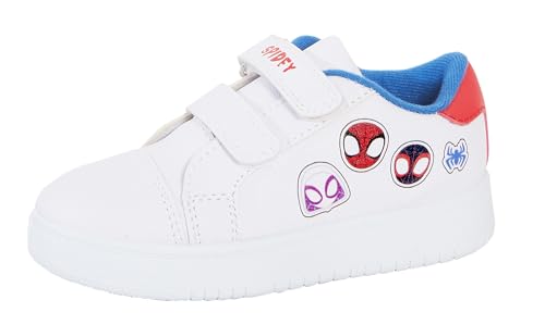 Spidey and His Amazing Friends Kinder-Turnschuhe, für Jungen und Mädchen, Weiß, einfach zu befestigen, Freizeit-Pumps, Laufschuhe, Sneakers, weiß, 27 EU von Marvel