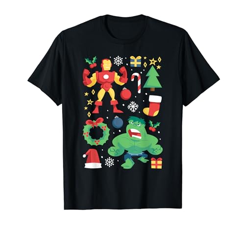 Weihnachten Marvel Universe Iron Man And Hulk Christmas T-Shirt von Marvel