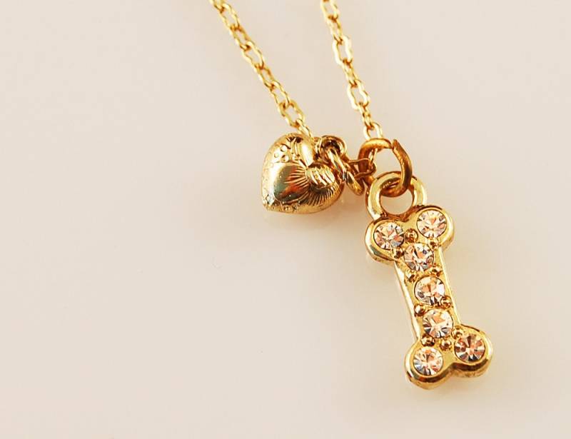 Hund Knochenhalskette - Gold Getaucht Hund Knochenhalskette - Gold Getaucht von MarvelAccessories
