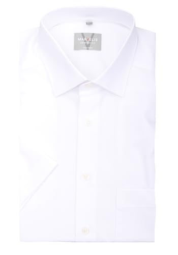 Marvelis Herren Businesshemd Kurzarm Non-Iron Modern Fit,Einfarbig,New Kent,Weiss 00,45 Marvelis Herren Businesshemd Kurzarm Non-Iron Modern Fit,Einfarbig,New Kent,Weiss 00,45 von Marvelis