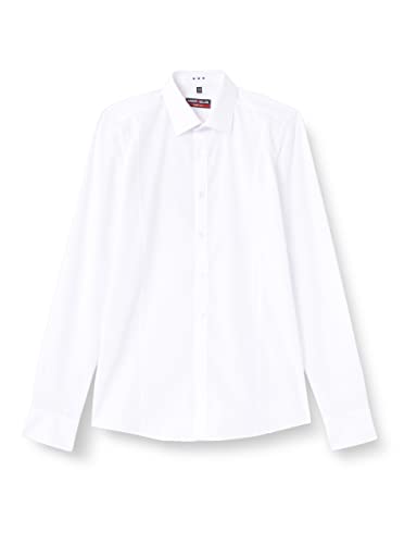 Marvelis 6798.64.00 Body Fit Shirt White with Partition Seam - White Plain, Size: 37 von Marvelis