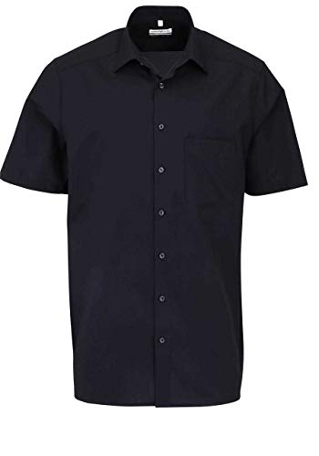 Marvelis Herren Businesshemd Kurzarm Non-Iron Comfort Fit,Einfarbig,New Kent,schwarz 68,48 von Marvelis