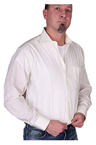 Marvelis Herren Businesshemd Non-Iron Comfort Fit, Langarm, Kent-Kragen, Uni Popeline, 100% Baumwolle, Hellbeige 20, 50 von Marvelis