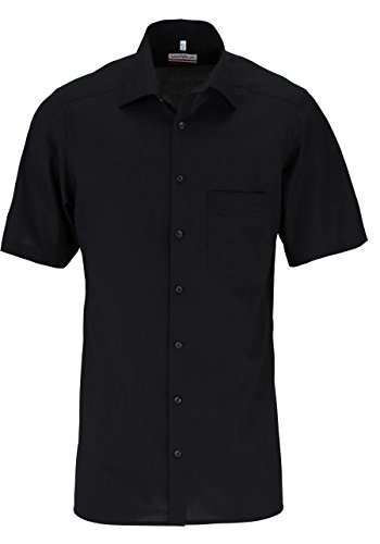 MARVELIS Modern Fit Hemd Halbarm Uni schwarz 4700/12/68 - Größe:39 von Marvelis