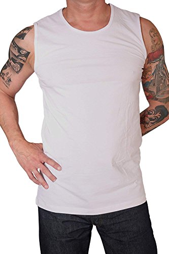 MARVELiS Tanktop Doppelpack 2 Tanktops Weiß Body Fit Rundhals,Weiß, (XL) von Marvelis