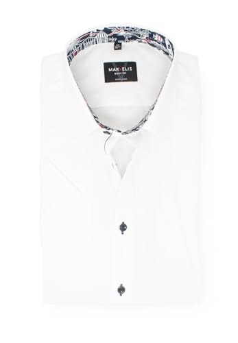 Marvelis Body Fit Hemd Halbarm New Kent Kragen weiß Größe 42 von Marvelis