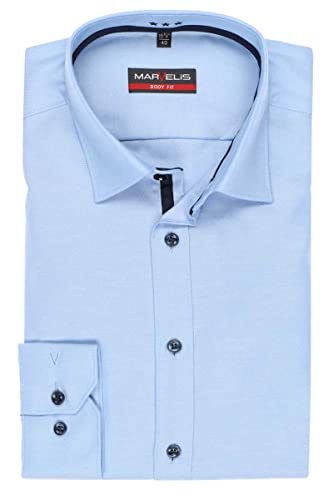 Marvelis Herren Businesshemd Langarm Body-Fit,Twill,New York Kent,bleu 11,43 von Marvelis