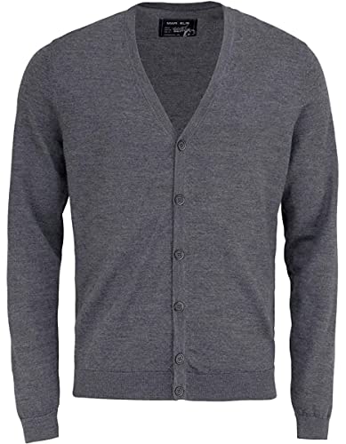 Marvelis Cardigan Langarm mit Reißverschluss aus Merino dunkelgrau Größe XXXL von Marvelis