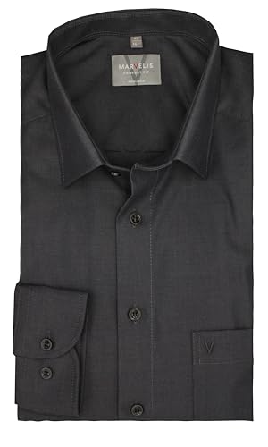 Marvelis Chambray Comfort Fit Hemd, Anthrazit, Blau, Grau, Hellblau, Bügelfrei, 100% Baumwolle, New Kent Kragen (Anthrazit, 41) von Marvelis