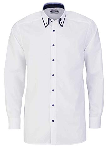 Marvelis Comfort Fit Hemd Langarm Button Down Kragen Struktur weiß Größe 40 von Marvelis