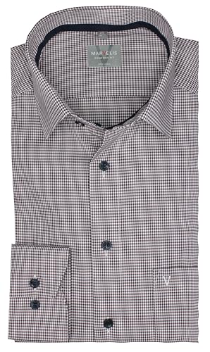 Marvelis Comfort Fit Herren Langarm Businesshemd | Karo Purpur | New Kent Kragen Gr. 43 von Marvelis